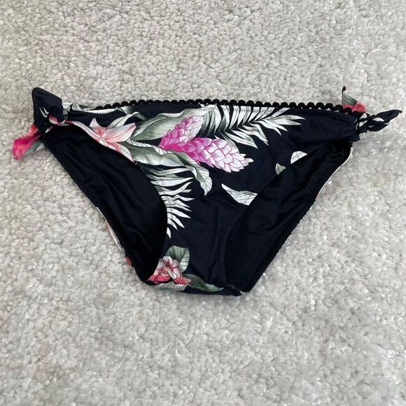 Tommy Bahama Gingerflower Reverse Tie Hipster Bikini Bottom Black - Picture 1 of 6
